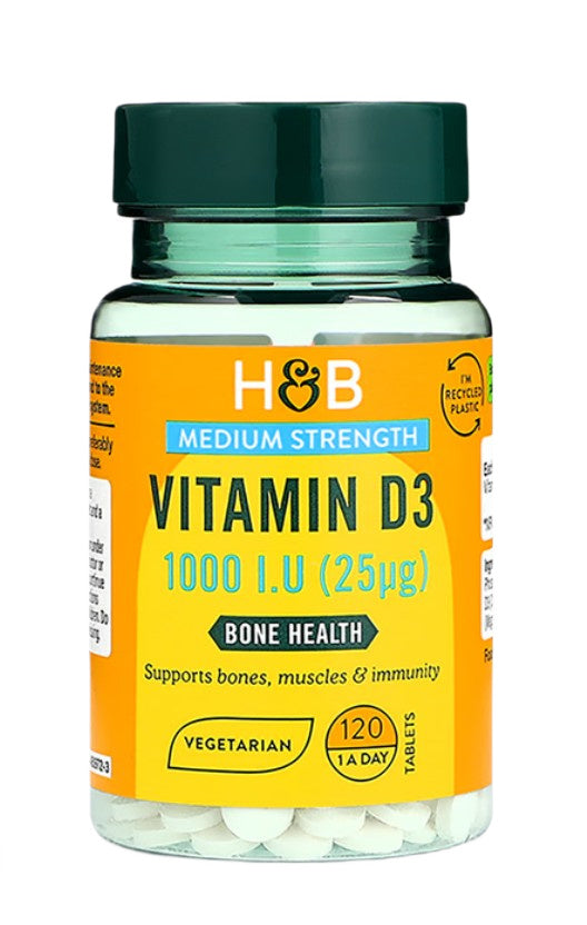Holland & Barrett D3 vitamīns, 25 µg – 120 tabletes