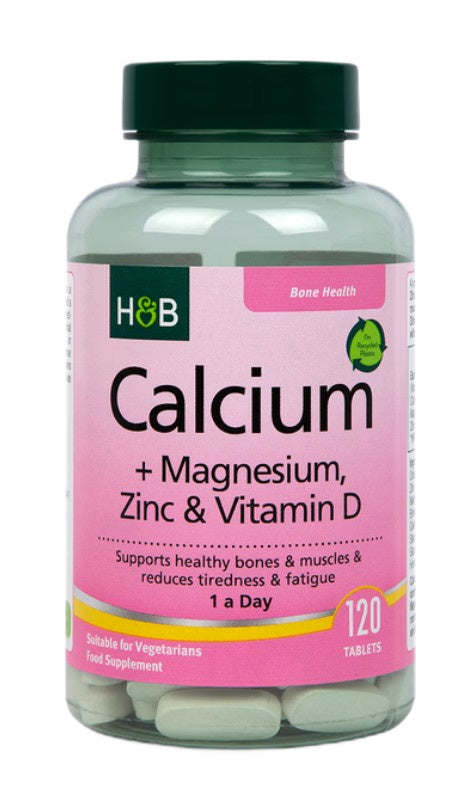 Holland & Barrett kalcija, magnija, cinka un D vitamīna tabletes – 120 tabletes