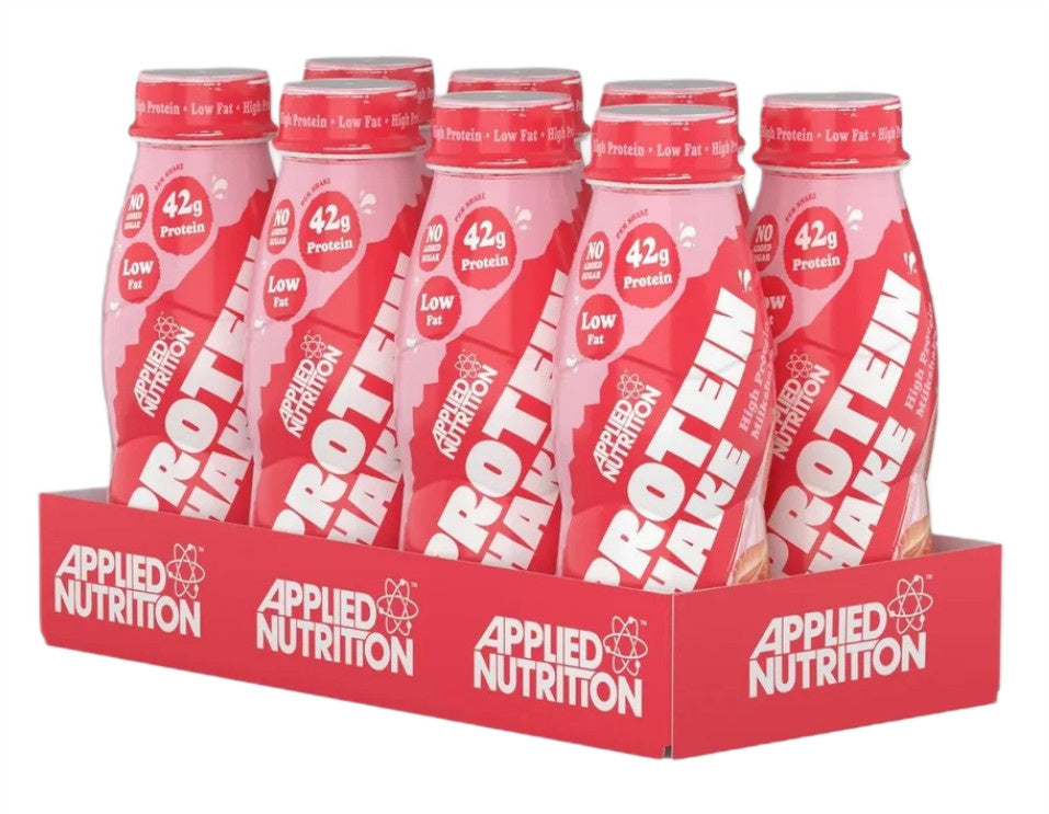 Applied Nutrition olbaltumvielu kokteilis ar zemenēm un krējumu – 8 x 500 ml.