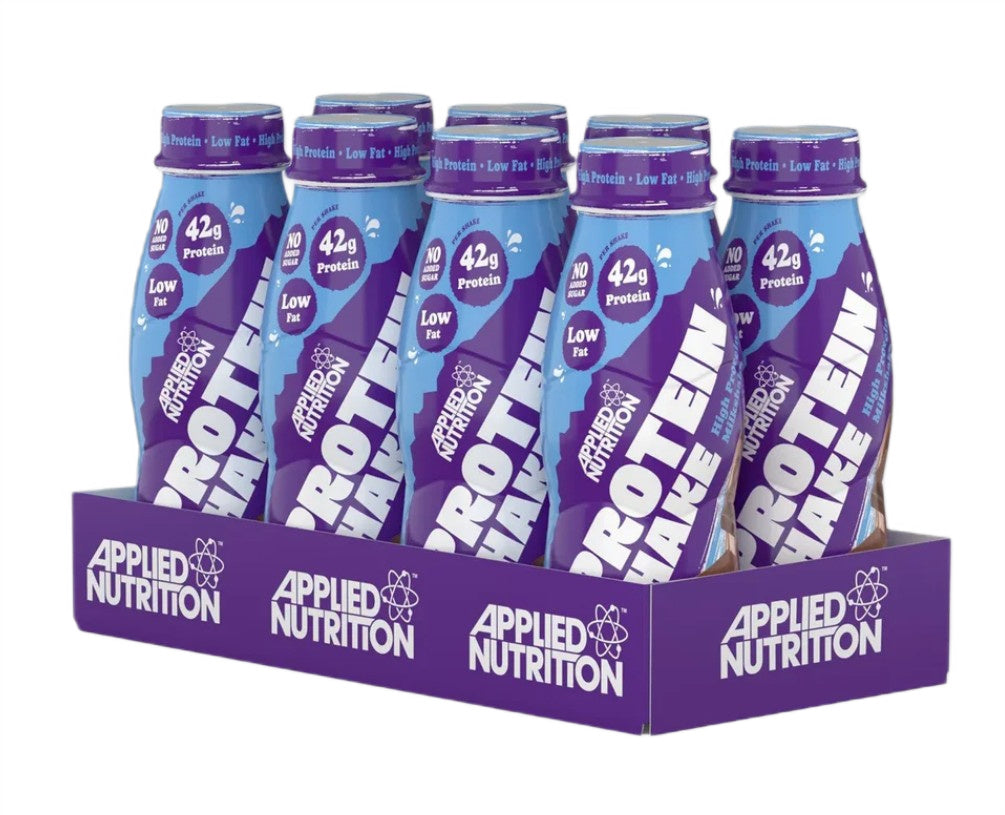Applied Nutrition olbaltumvielu kokteilis, dubultās šokolādes garša — 8 x 500 ml.