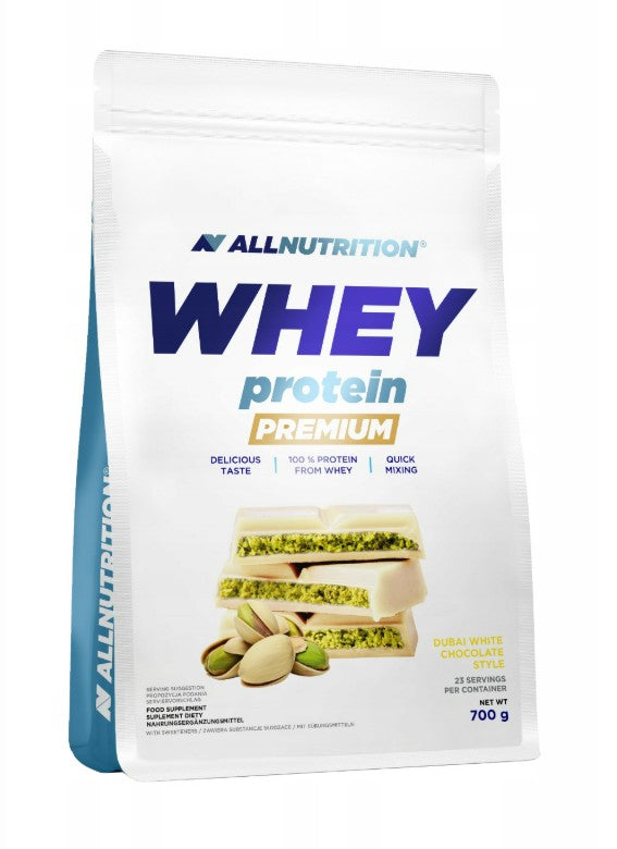 Allnutrition sūkalu proteīna pulveris Premium, Dubai White Chocolate – 700 g