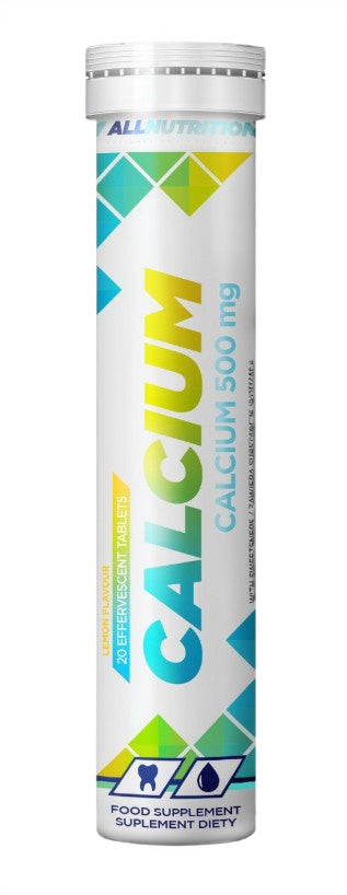 Allnutrition kalcijs, 500 mg (citrons) – 20 putojošās tabletes