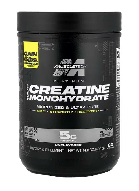 MuscleTech Platinum 100% kreatīna monohidrāts – 400 g