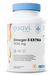 Produkto nuotrauka: Osavi Omega-3 Extra Molecularly Distilled, 1300mg (Lemon) - 60 minkštųjų kapsulių