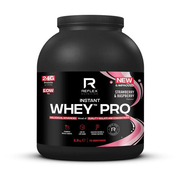 Reflex Nutrition Instant Whey PRO, zemeņu un aveņu garša – 2200 g