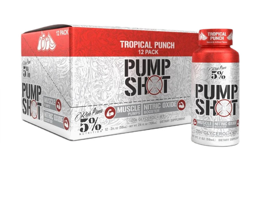 5% Nutrition Pump Shot, Tropical Punch – 12 x 59 ml.