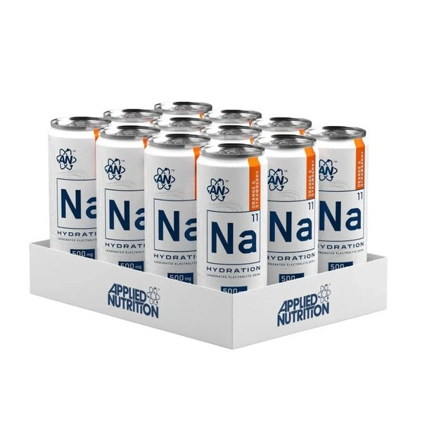 Applied Nutrition Na11 hidratācijas dzēriens, apelsīnu un zemeņu garša – 12 x 330 ml.
