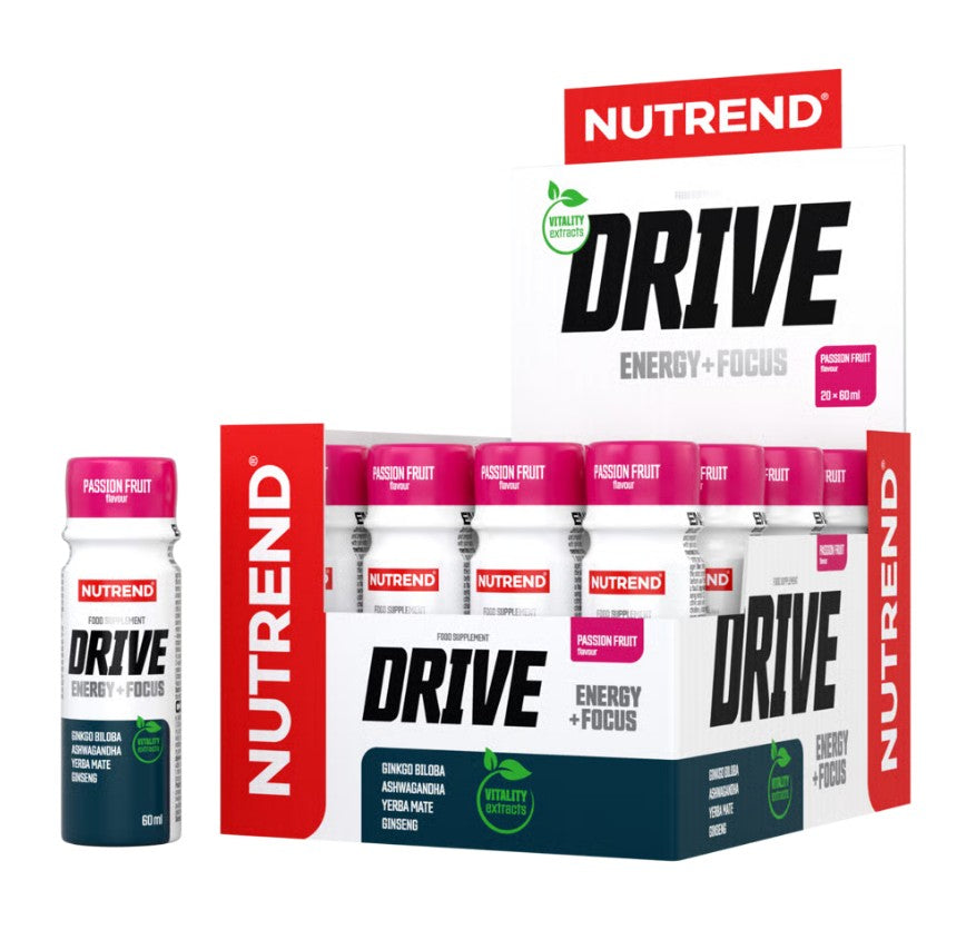 Nutrend Drive Shot, pasifloru garšas – 20 x 60 ml.