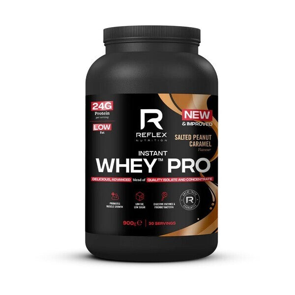 Reflex Nutrition Instant Whey PRO, ar sāļās zemesriekstu karameles garšu – 900 g