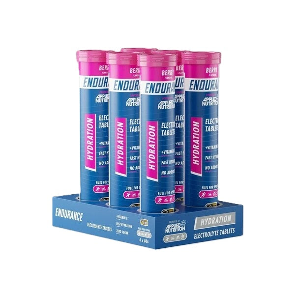 Applied Nutrition Endurance Hydration elektrolītu putojošās tabletes, ogu garša – 6 x 20 tabletes