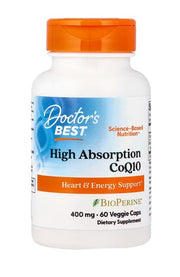 Doctor's Best augstas uzsūkšanās koenzīms Q10 ar BioPerine, 400 mg – 60 kapsulas