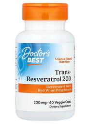 Doctor's Best trans-resveratrols, 200 mg – 60 kapsulas