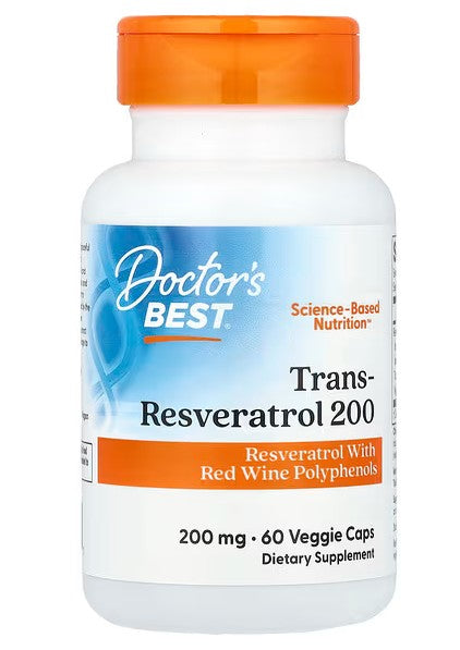 Doctor's Best trans-resveratrols, 200 mg – 60 kapsulas