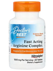 Doctor's Best ātras darbības arginīna komplekss ar nitrozīnu, 750 mg – 60 tabletes