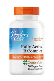 Doctor's Best pilnībā aktīvs B komplekss ar Quatrefolic — 30 kapsulas