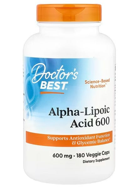 Doctor's Best alfa-lipoīnskābe, 600 mg – 180 kapsulas