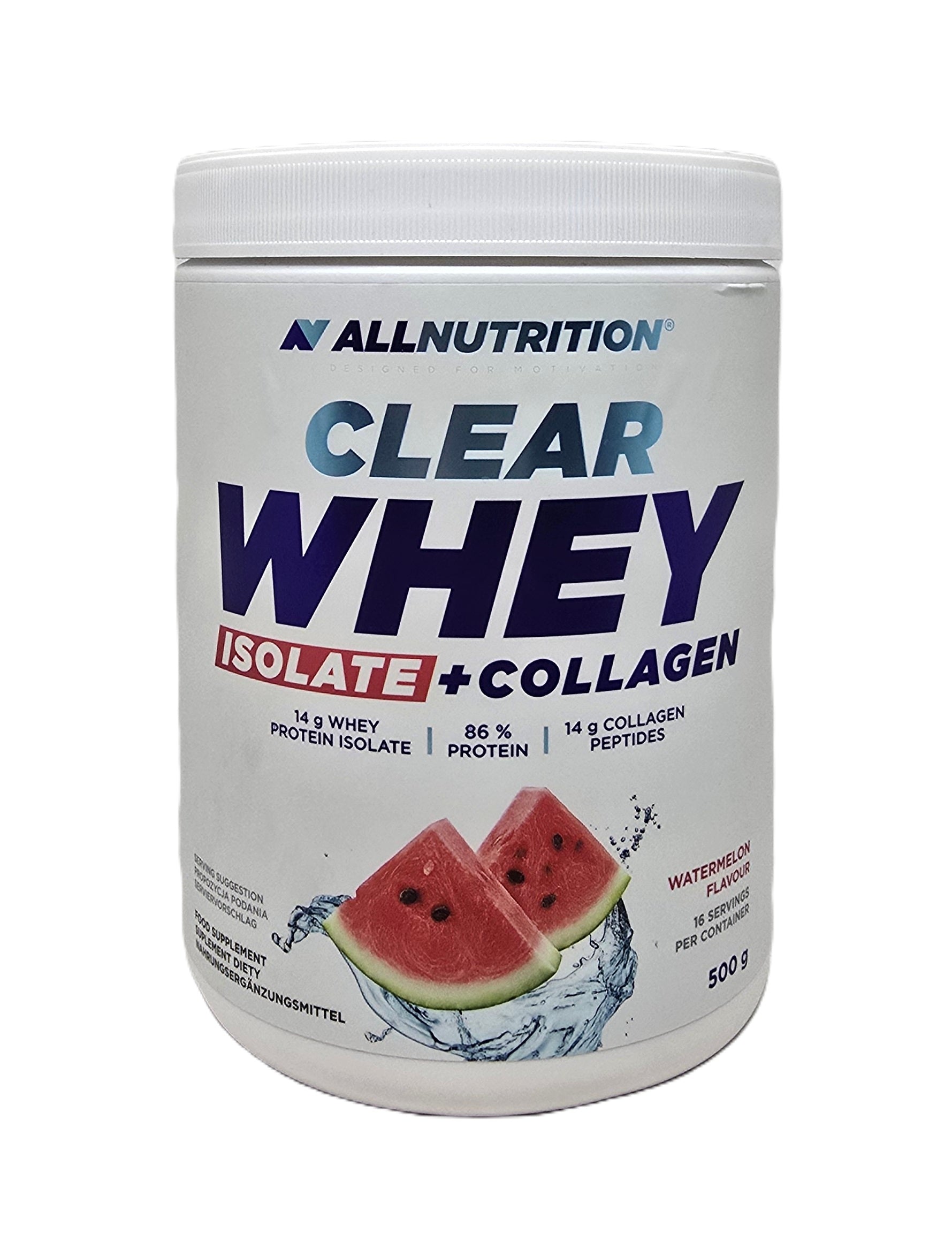 Allnutrition dzidrs sūkalu izolāts + kolagēns, arbūzu garša – 500 g