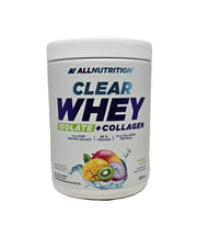 Allnutrition caurspīdīgs sūkalu izolāts + kolagēns, tropiskais – 500 g