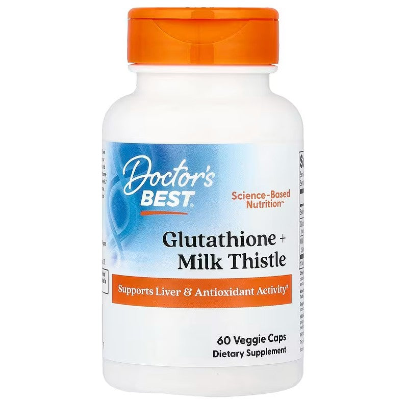 Doctor's Best glutationi + piena dadzis – 60 kapsulas
