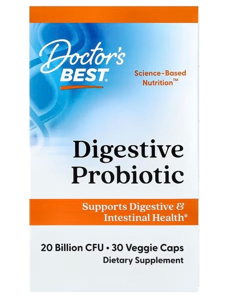 Doctor's Best Doctor's Best labākais gremošanas probiotikas, 20 miljardi KVV – 30 kapsulas