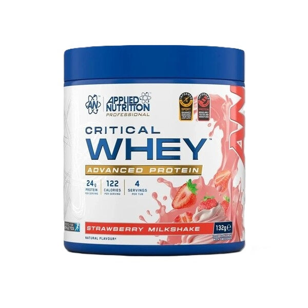Applied Nutrition Critical Whey zemeņu piena kokteilis – 132 g (4 porcijas)