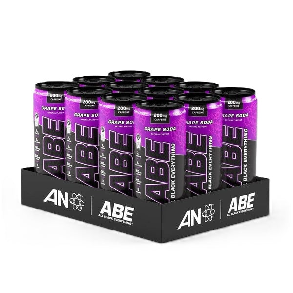 Applied Nutrition ABE Energy + Performance skārdenes, vīnogu gāzētie dzērieni – 12 x 330 ml.