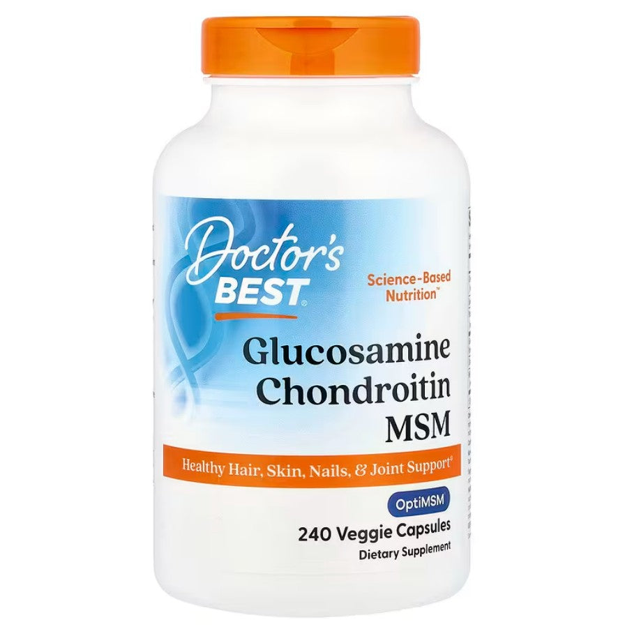 Doctor's Best Glucosamine Chondroitin MSM ar OptiMSM – 240 kapsulas