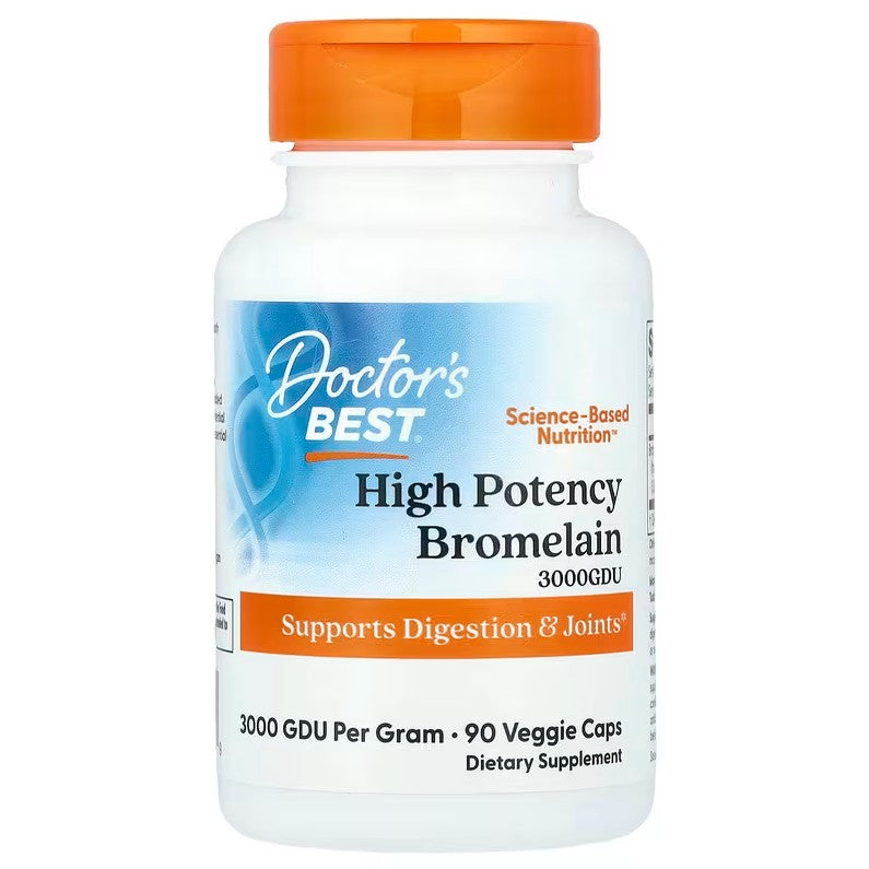 Doctor's Best augstas koncentrācijas bromelīns, 3000 GDU – 90 kapsulas