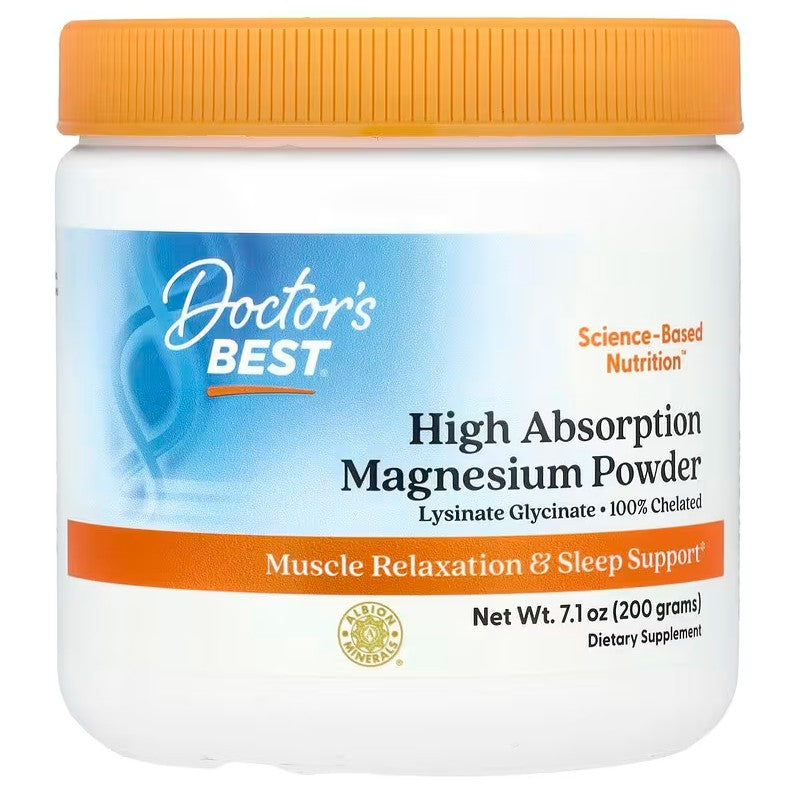 Doctor's Best augstas uzsūkšanās magnija pulveris – 200 g