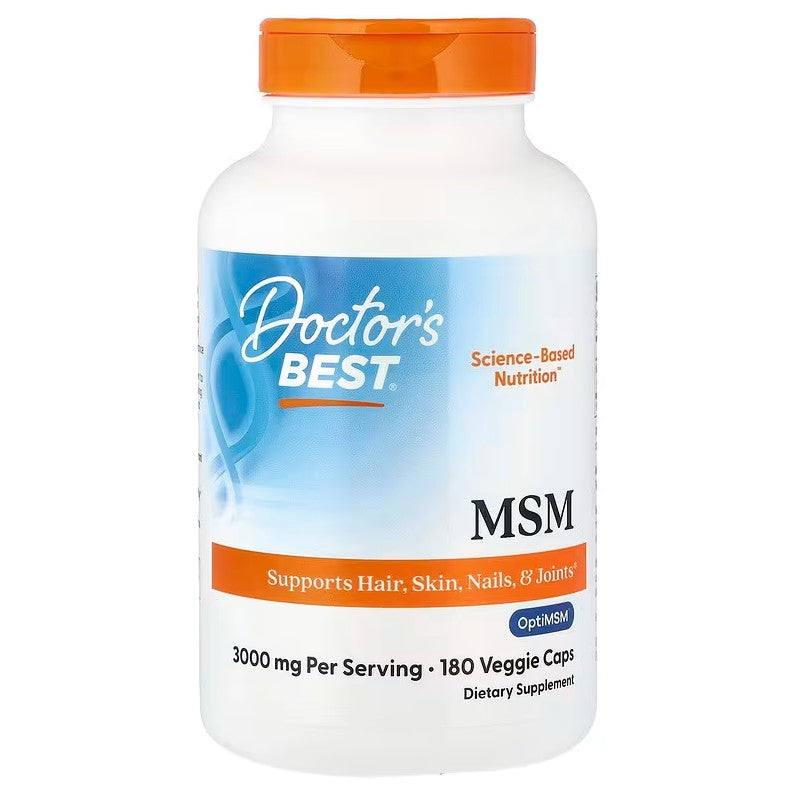 Doctor's Best MSM ar OptiMSM, 3000 mg – 180 kapsulas
