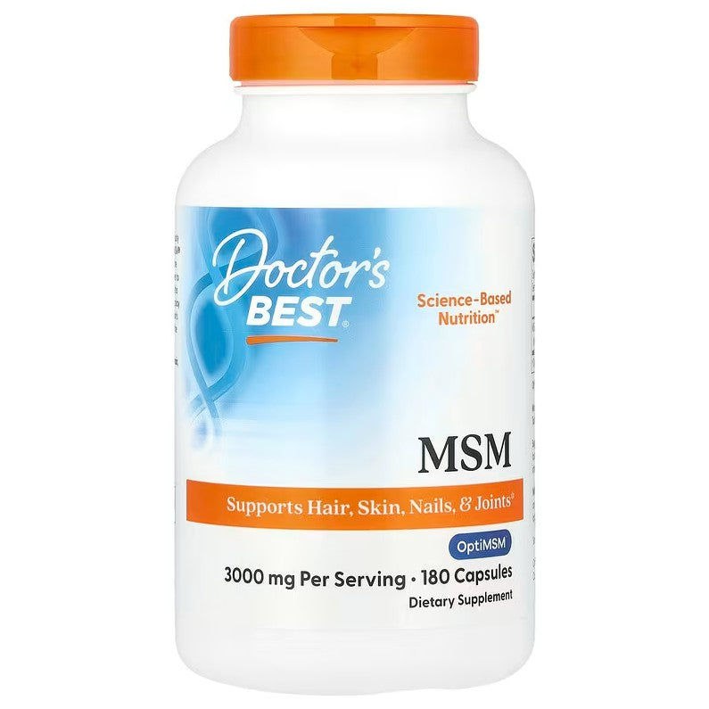 Doctor's Best MSM ar OptiMSM, 3000 mg – 180 kapsulas