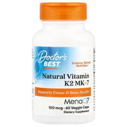 Doctor's Best dabīgais K2 vitamīns MK7 ar MenaQ7, 100 µg – 60 kapsulas