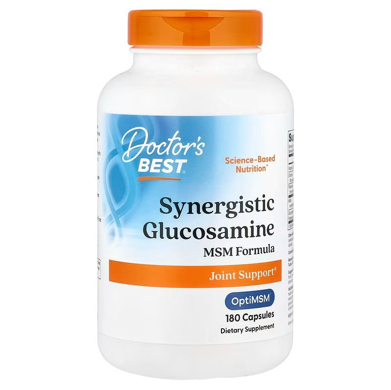 Doctor's Best sinerģiskā glikozamīna un MSM formula ar OptiMSM – 180 kapsulas