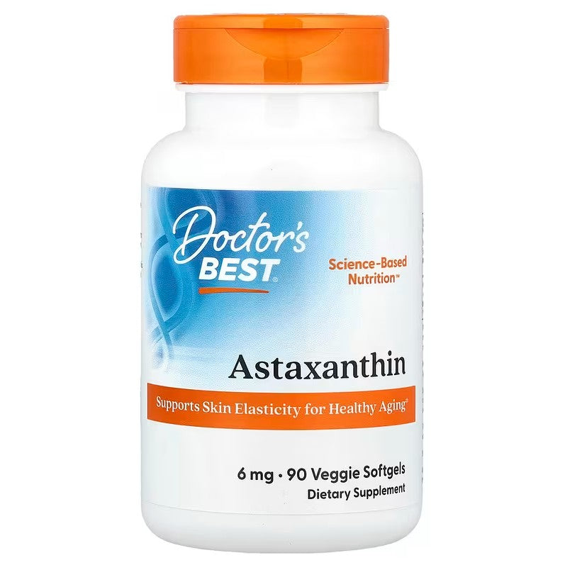 Doctor's Best astaksantīns, 6 mg – 90 veģetārās kapsulas