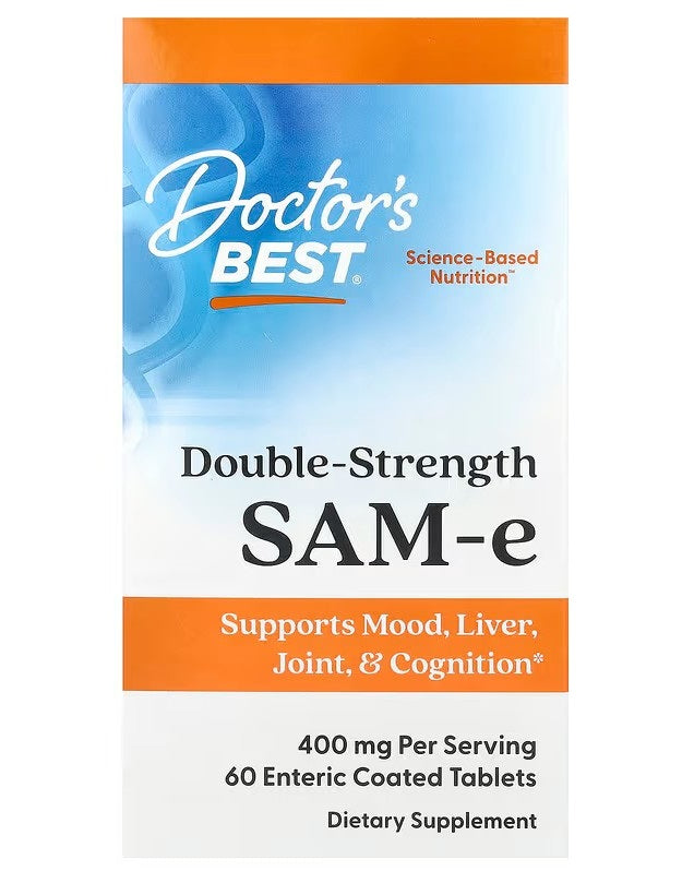 Doctor's Best SAM-e, 400 mg dubults stiprums – 60 tabletes