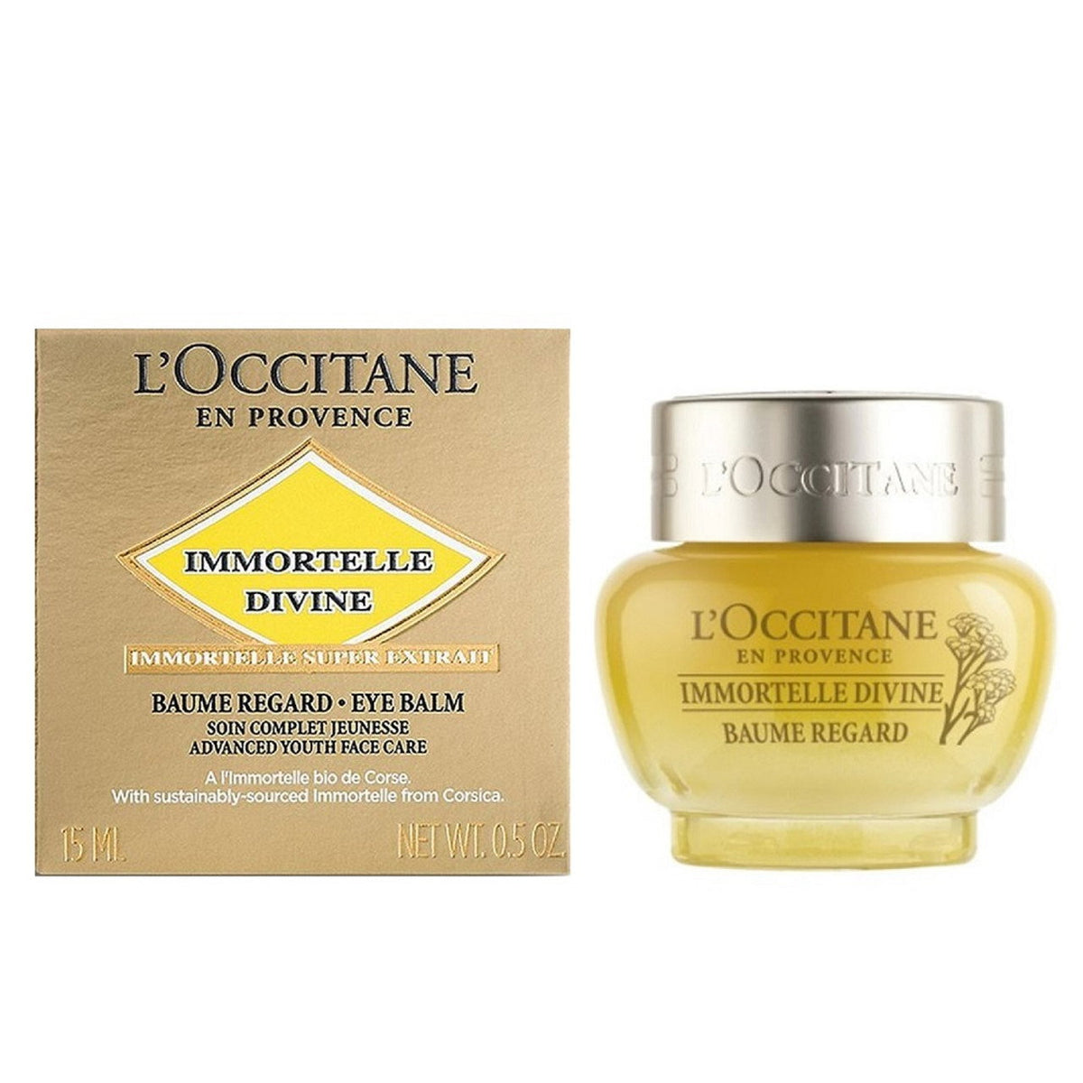 L'Occitane en Provence, Immortelle Divine, nostiprinošs acu balzams, 15 ml