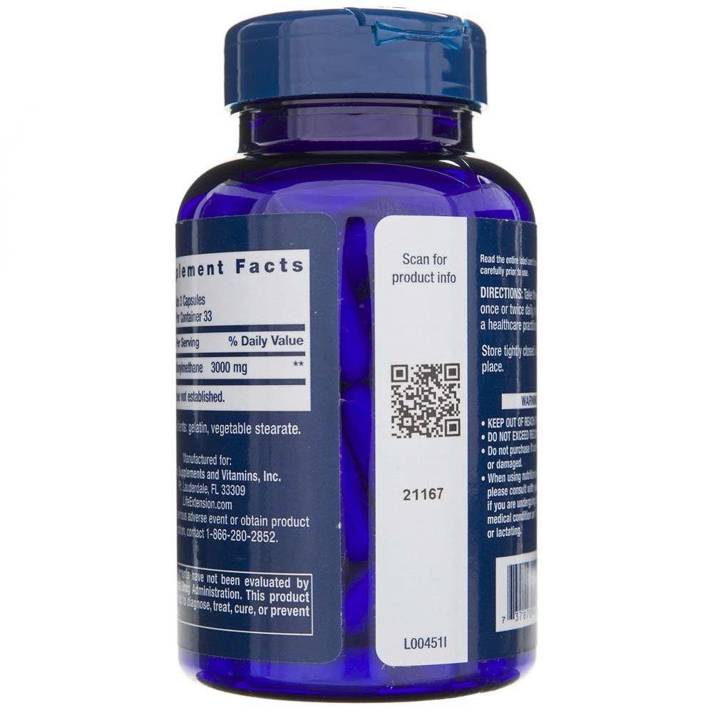 LIFE EXTENSION MSM (metilsulfonilmetāns) 1000 mg – 100 kapsulas