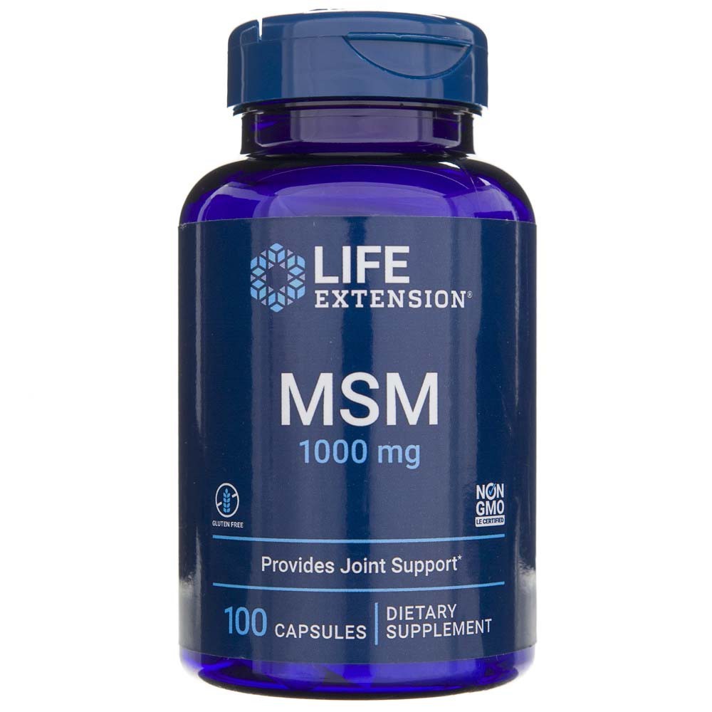 LIFE EXTENSION MSM (metilsulfonilmetāns) 1000 mg – 100 kapsulas