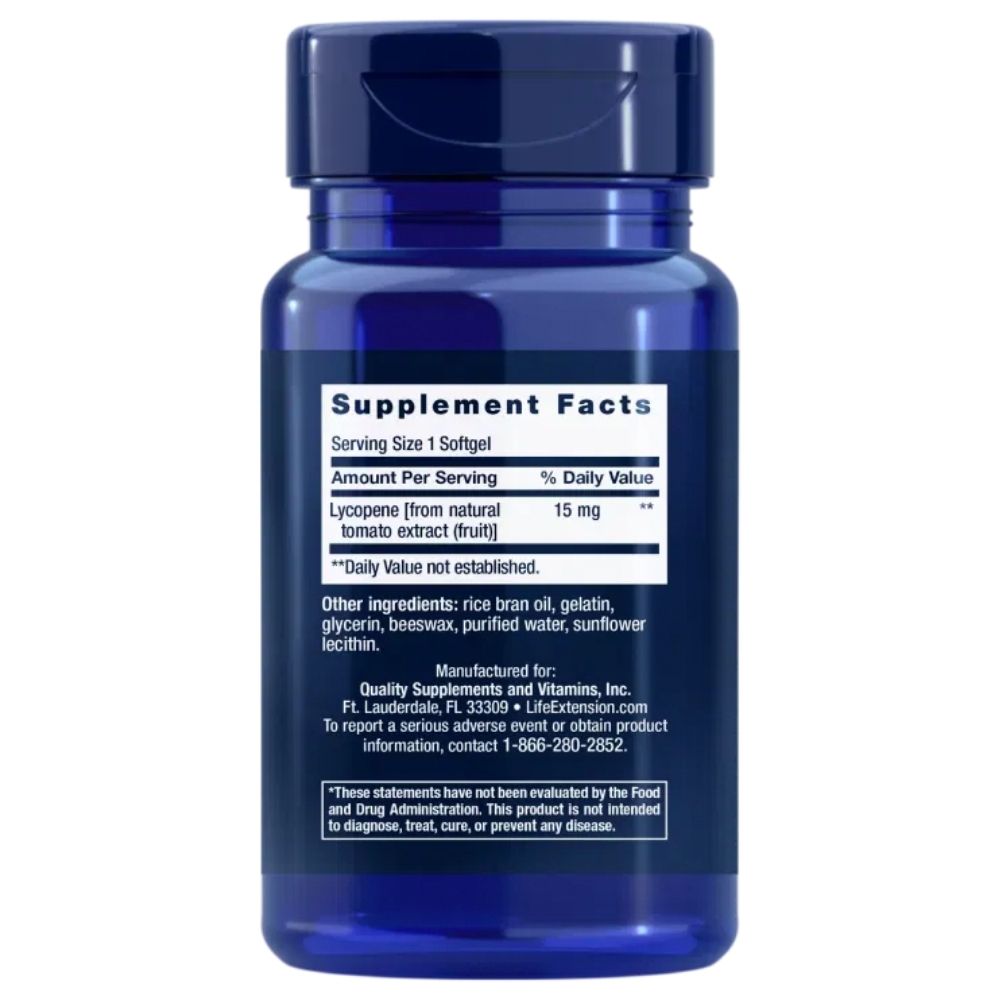 LIFE EXTENSION Mega Likopēns 15 mg – 90 kapsulas