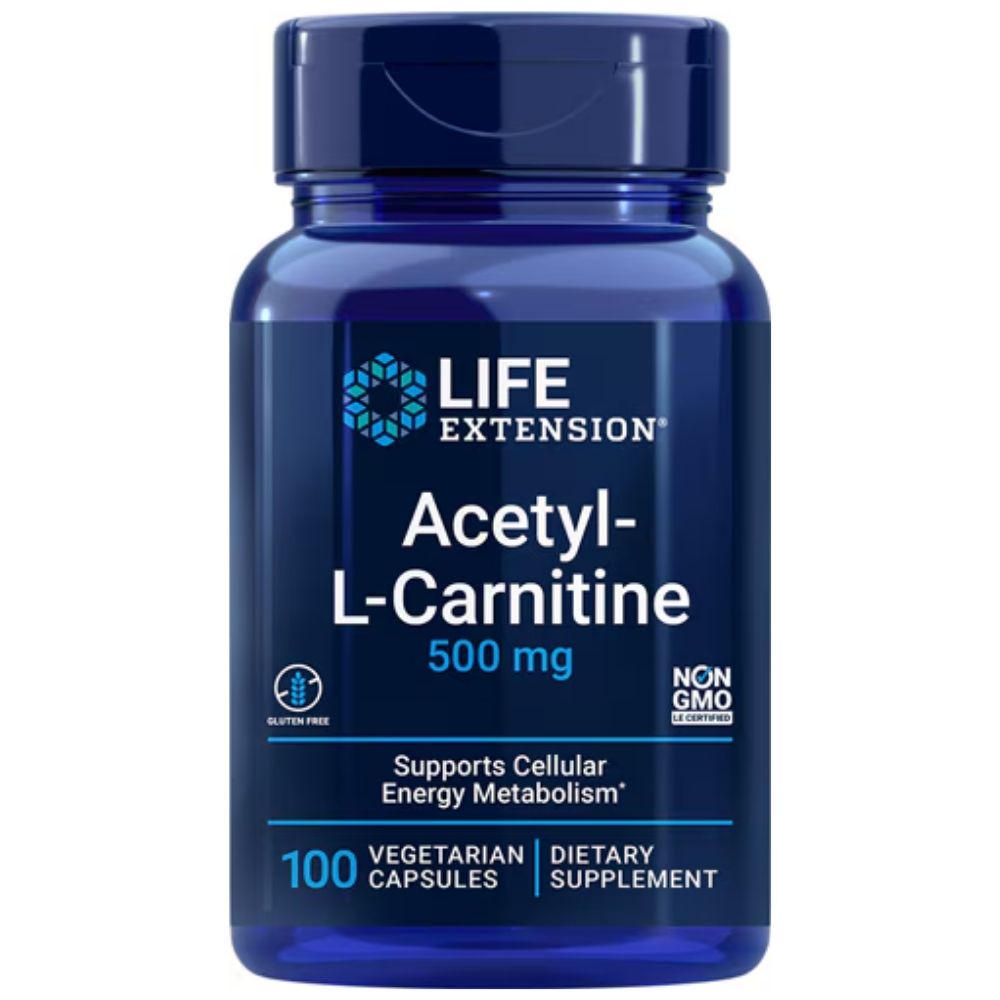 LIFE EXTENSION acetil-L-karnitīns 500 mg - 100 kapsulas