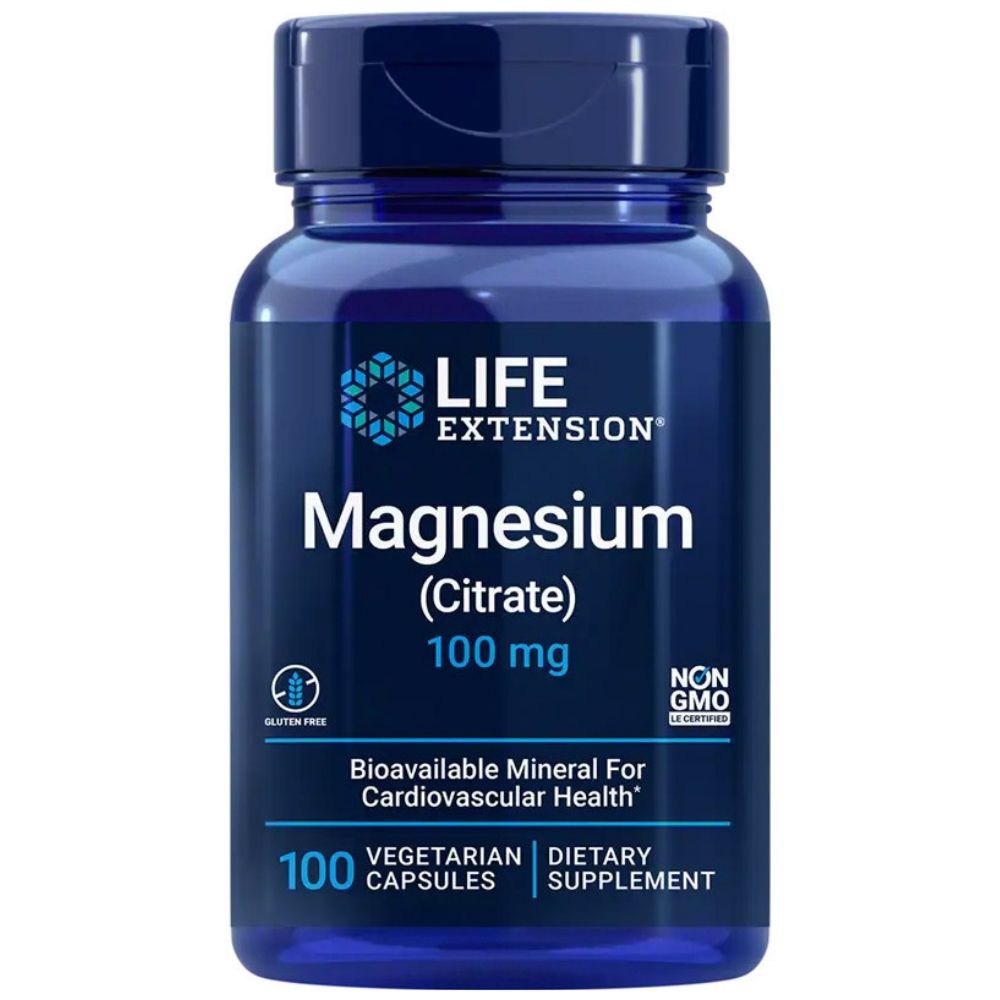 LIFE EXTENSION magnijs (citrāts) 100 mg - 100 kapsulas