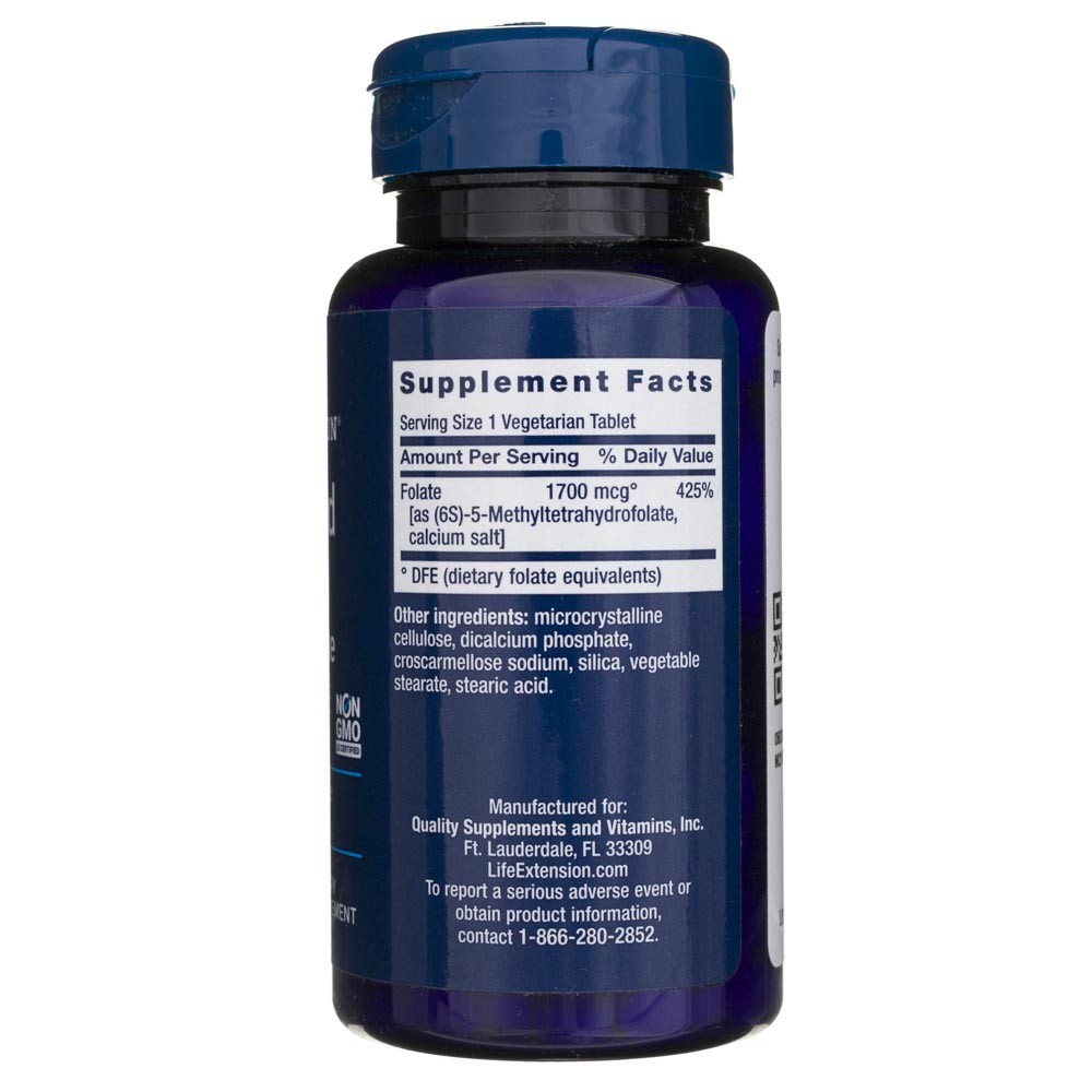 LIFE EXTENSION optimizētais folāts 1700 mkg – 100 tabletes
