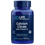 LIFE EXTENSION kalcija citrāts + D vitamīns - 200 kapsulas