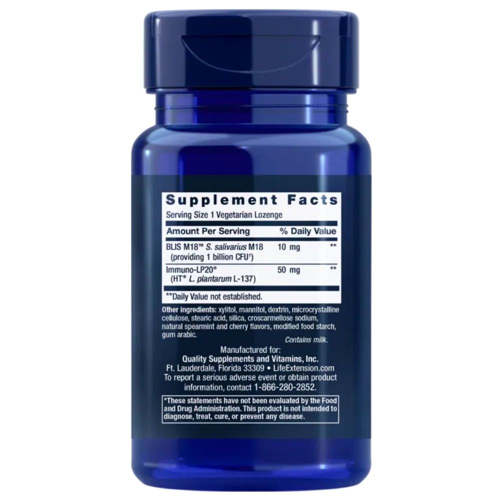 LIFE EXTENSION FLORASSIST® mutes dobuma higiēna – 30 pastilas