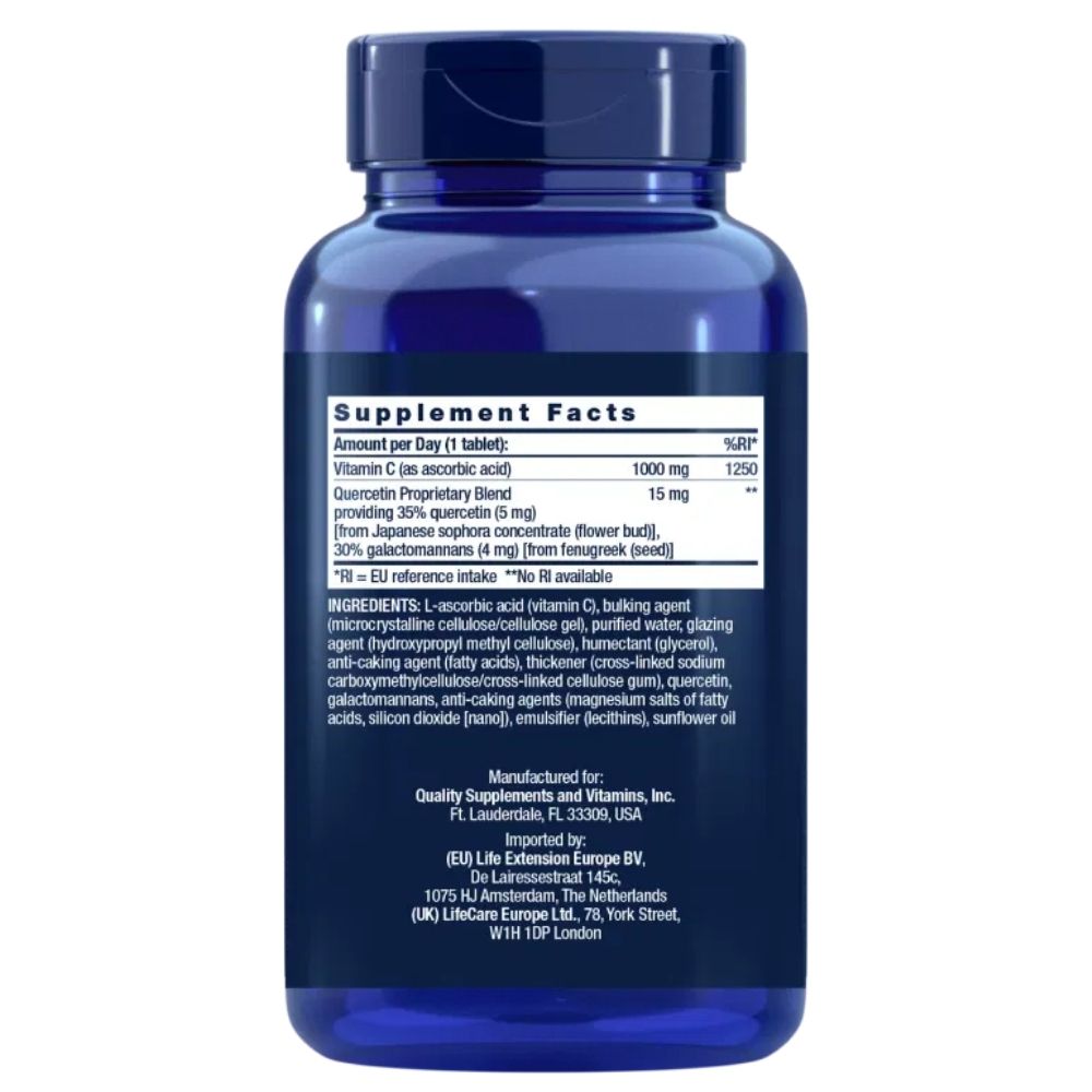 LIFE EXTENSION vitamīns C un biokvercetīna fitosoma - 250 tabletes