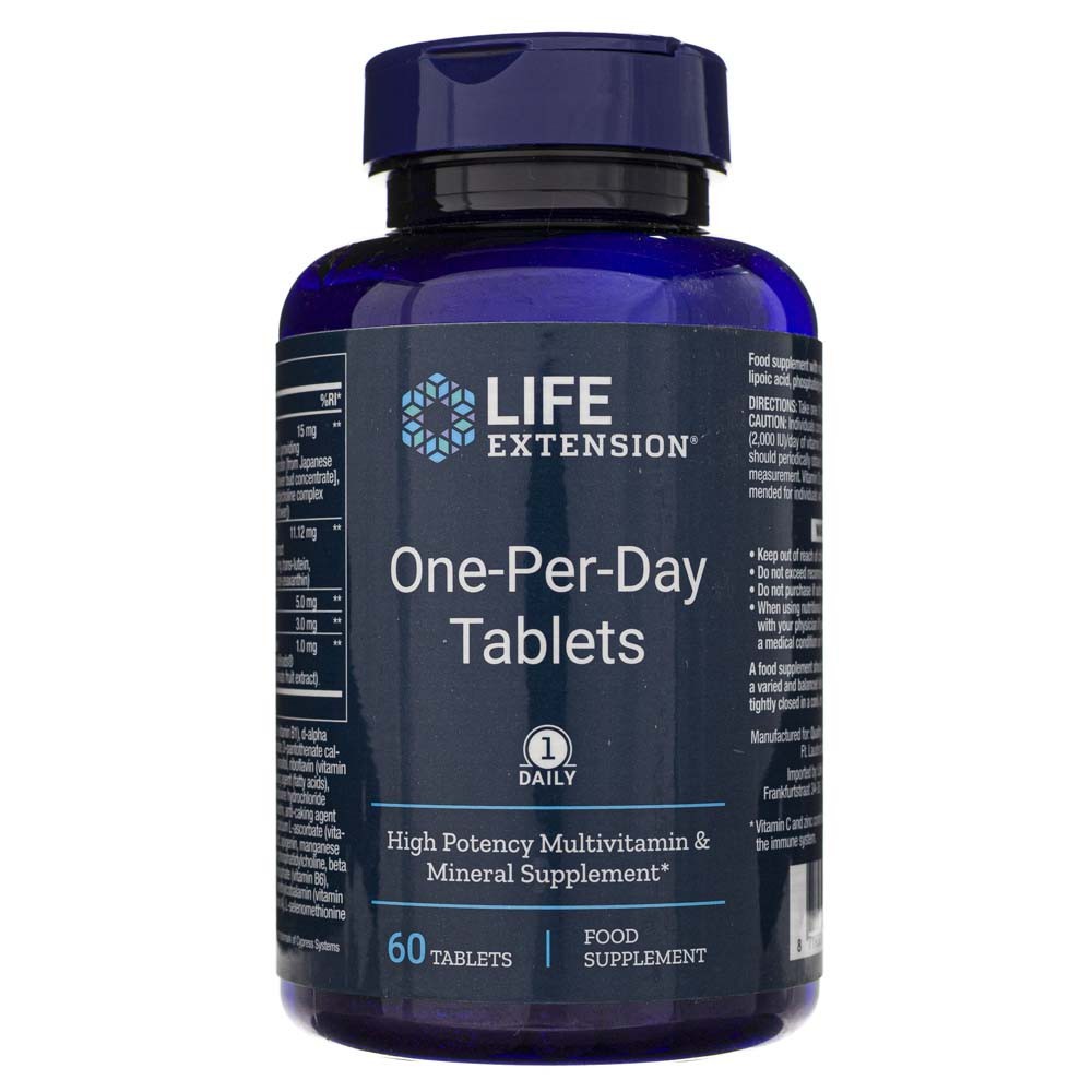 LIFE EXTENSION One Per Day (multivitamīni) – 60 tabletes