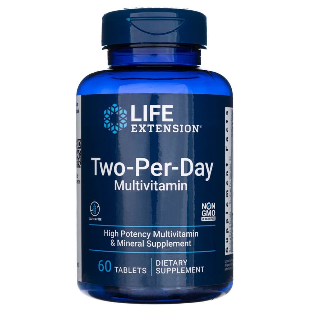 LIFE EXTENSION divas tabletes dienā (multivitamīni) — 60 tabletes