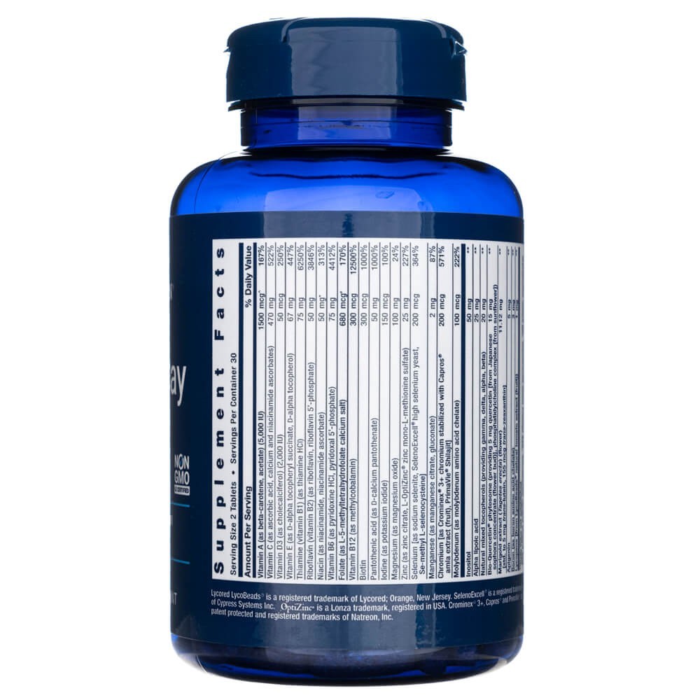 LIFE EXTENSION divas tabletes dienā (multivitamīni) — 60 tabletes