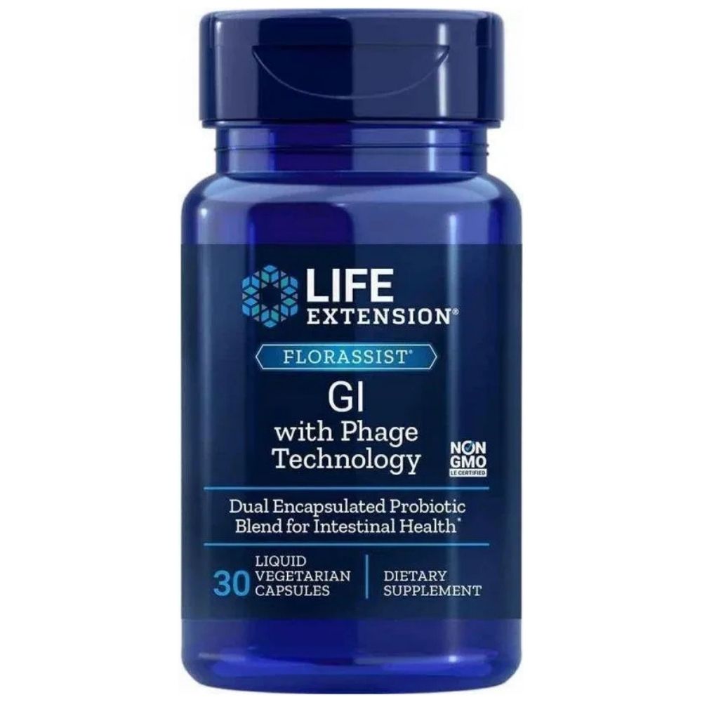 LIFE EXTENSION Florassist® GI probiotikas ar fāgu tehnoloģiju – 30 kapsulas