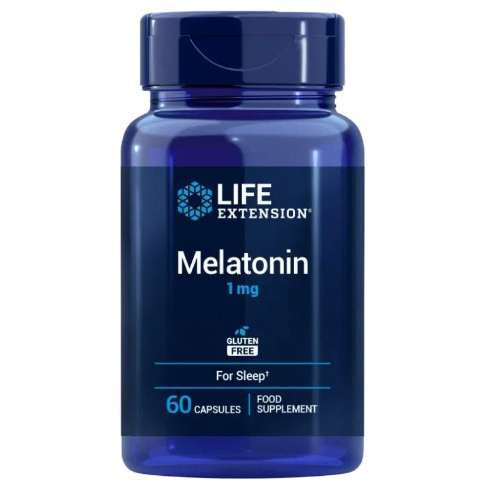 LIFE EXTENSION melatonīns 1 mg - 60 kapsulas
